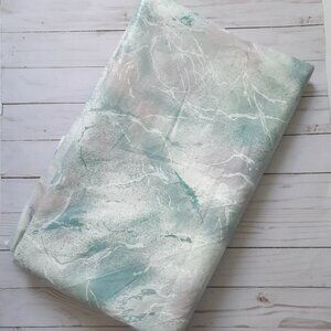 Kenmill Vat Screen Print Preshrunk Teflon Fabric 1989 Blue Green Marble 5.5 yds